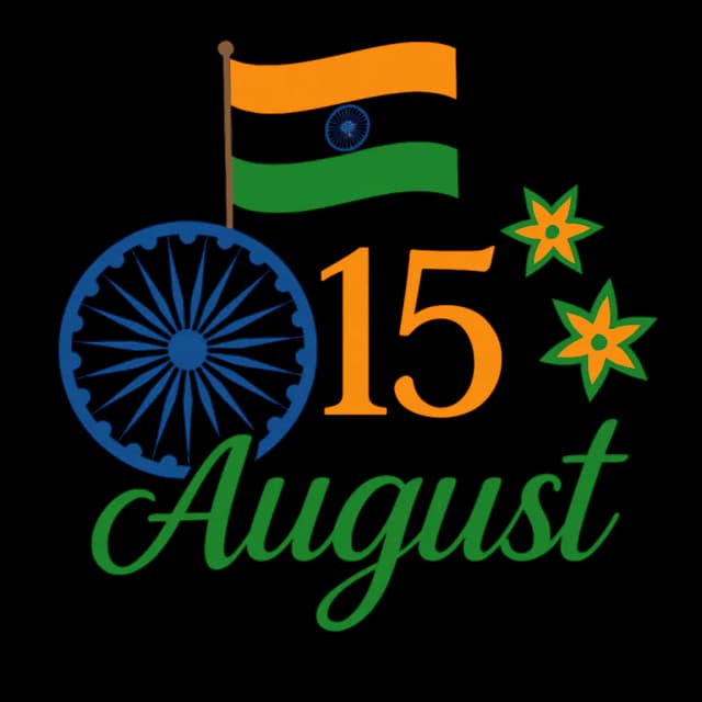 15 August sticker Design, Grapgics art png