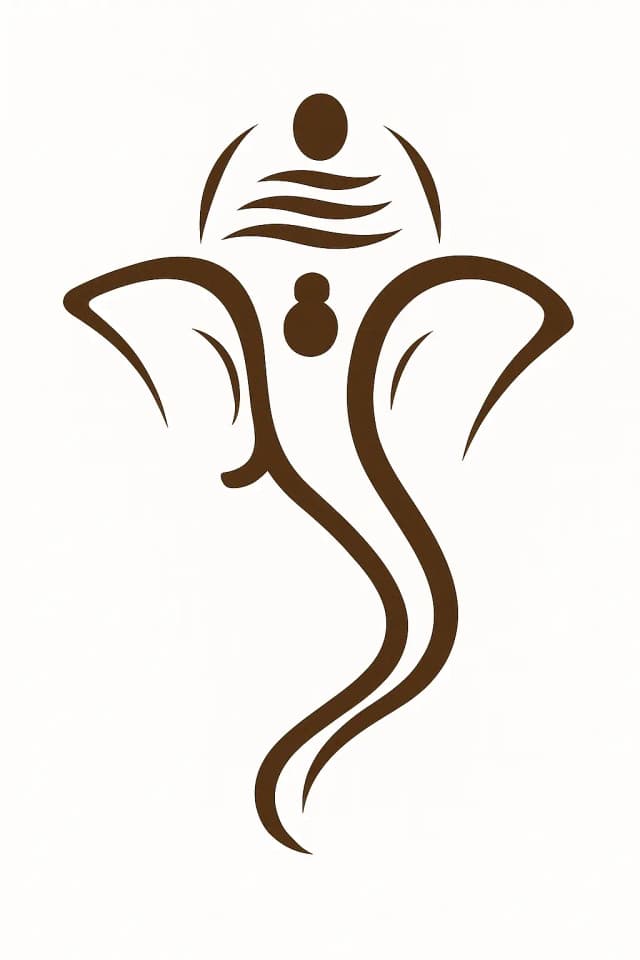 Morden line Art Ganesh Vector